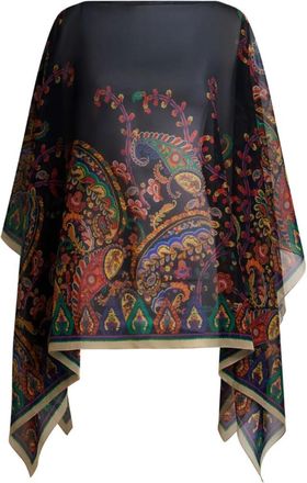 Etro Black Printed Poncho