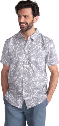 Mountain Warehouse Tropical Printed Mens Short Sleeved Shirt - Lightweight, Easy Care, Casual Wear - for Spring Summer, Camping, Travelling Grey 3XL