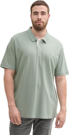 Tom Tailor Poloshirt TOM TAILOR PLUS, Damen, Gr. 4XL, schwarz smoke gr&uuml;n, Piqu&eacute;, Obermaterial: 100% Baumwolle, bestickt, unifarben, bequem h&uuml;ftbedeckend, Rundhal