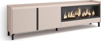 Skraut Home Skraut Home - Mueble Tv, Televisi&oacute;n, Muebles De Sal&oacute;n, Almacenaje, 212x35x61cm, Para Tv Hasta 80, Chimenea El&eacute;ctrica Xxl, Dise&ntilde;o Industrial, Estilo Mo