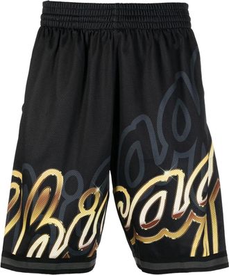Mitchell & Ness Shorts sportivi con stampa - Nero