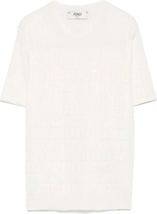 Fendi Ff Cotton And Viscose Short Sleeved Jumper