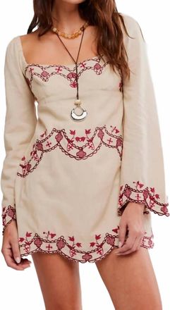 Free People Bali Marlene Mini Dress In Vintage Ivory