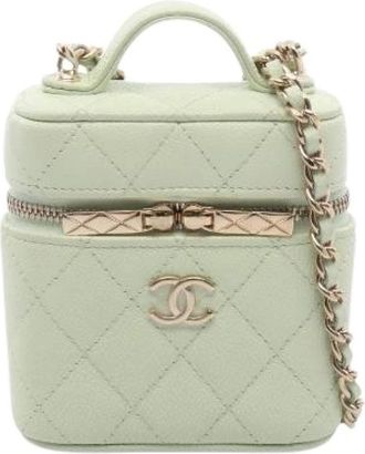 Chanel Pre-owned Matelasse Caviar Skin Shoulder Bag - Dames - Vintage Mini Tas - Groen - ONE Size - Leer - Vintage