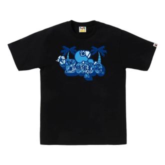 A Bathing Ape Palm Resort Camo Milo on Bape T-Shirt Black 0ZXTEMX01410QBKX