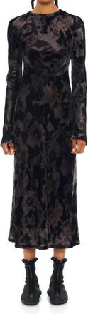 Collina Strada Yuri Dress In Black Watercolor Roses