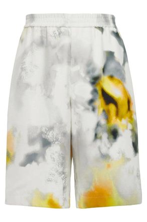 Alexander McQueen OBSCURED FLORAL PRINT SHORTS Size: 50, colour: WHITE