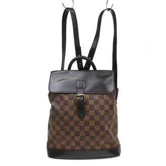 Louis Vuitton Soho Damier Ebene Brown Canvas Backpack Bag (Pre-Owned)