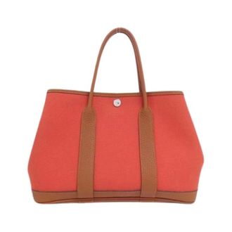 Herm&egrave;s Pre-owned Garden Party 30 Toile Militaire Negonda Bag - Pre-owned - Mujer - Rojo - ONE SIZE