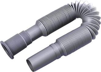 OEM Manguera Desag&uuml;e Fregadero, 3, 17 Cm (1-1/4 Desag&uuml;e Pl&aacute;stico Flexible Expandible, F&aacute;cilmente Extensible, Color Gris, 4 Pulgadas