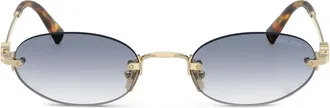 Miu Miu Eyewear Occhiali da sole ovali - Oro