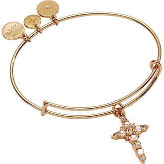 Alex and Ani Pearl Basics Cross Bangle Bracelet at Nordstrom