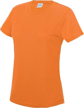 Just Cool Just Cool Womens Sports Plain-coloured T-Shirt - Orange - X-Large