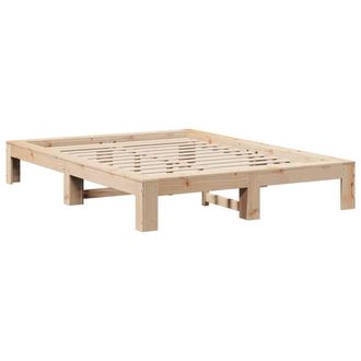 Berkfield Home Durable Bed Frame without Mattress 140x200 cm Solid Wood Pine in Light Tan
