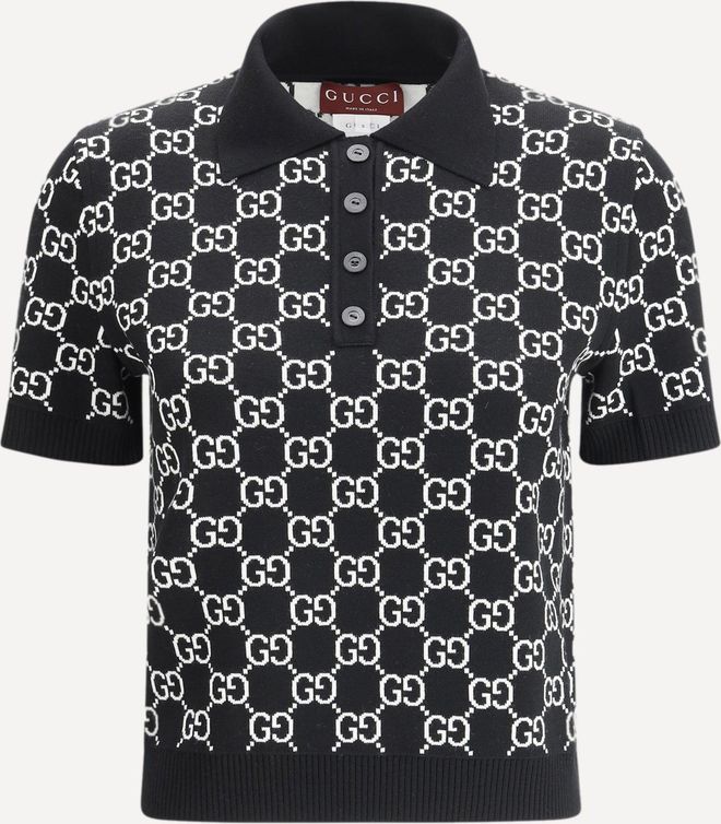 Polo Top in jaquard di lana GG Woman S