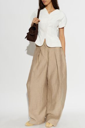 Jacquemus Ovalo Short-sleeved Jacket, Womens, White