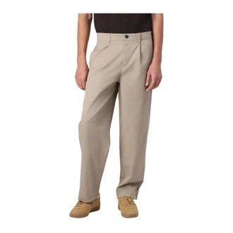 Only & Sons Katoenen broek met rits en knoop- met voor- en achterzakken - Heren - Wijde Broeken - Beige - W30 L32 - Katoen - Broeken