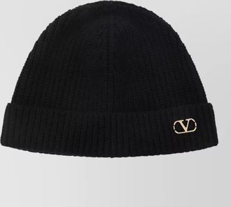 Valentino Garavani knit hat ribbed texture turn up brim