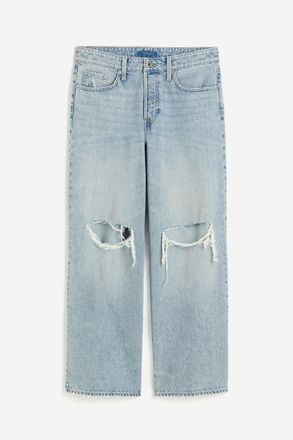 H&M Baggy Wide Low Jeans - Helles Denimblau