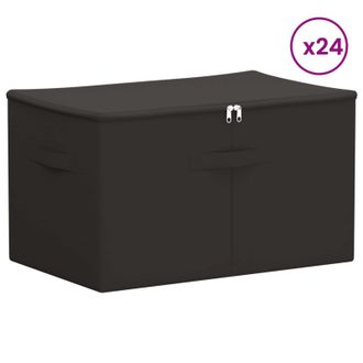 vidaXL Caja De Almacenamiento 24 Pcs Gris Antracita 55 X 35 X 32 Cm Vidaxl