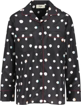 Fendi polka-dot piped shirt - Black