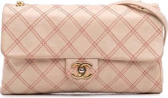 Chanel Pre-owned Womens Stitched Leather Crossbody Bag - Nude - One Size