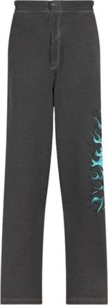 Roberto Cavalli Heren, Broeken, Grijs, Maat: XL Lame