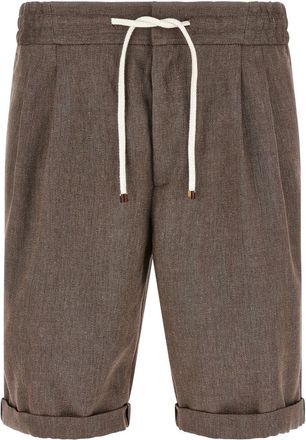 Brunello Cucinelli Dark Brown Chevron Shorts