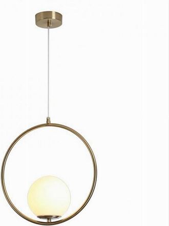 Trade Shop Trade Shop - Lampadario A Sospensione Minimalista Lampada Metallo Bronzo Con Sfera Vetro G9 A97
