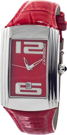 Chronotech Unisex Ct7017m05ac Red Leather Strap Watch - One Size