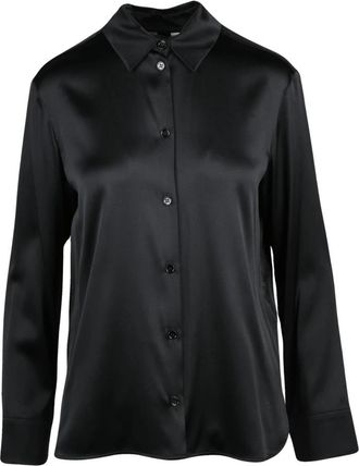 Max Mara Emiro Camicia in Satin - Dames - Overhemden - Zwart - XL - Satijn - Overhemden
