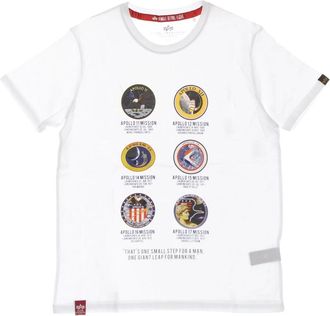 Alpha Industries Alpha Industries, T-Shirts, male, White, Size: XL Nasa Mission Tee White Mens T-Shirt