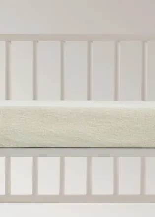 Mango Lenzuolo inferiore culla cotone lino righe sabbia - Home - 60x120x15cm - MANGO HOME