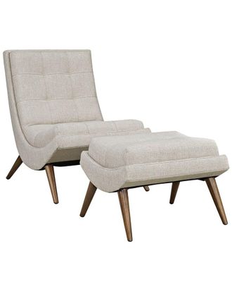 ModWay Ramp Upholstered Fabric Lounge Chair Set