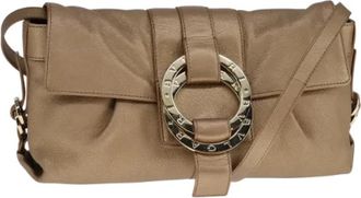 Bulgari Tweedehands leren schoudertassen - Dames - Vintage Schoudertas - Bruin - ONE Size - Leer - Vintage