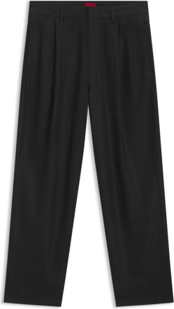 HUGO BOSS Relaxed-fit jeans in black waxed denim