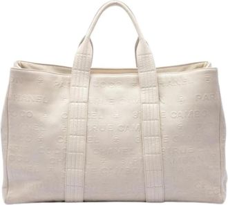Chanel Pre-owned Embossed Lambskin Tote - Dames - Vintage Shopper - Beige - ONE Size - Leer - Vintage