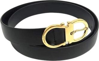 Ferragamo Pre-owned Gancini Riem - Dames - Vintage Accessoires - Zwart - ONE Size - Leer - Vintage
