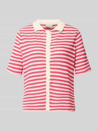 Ichi T-Shirt mit Polokragen und Knopfleiste Modell LORIANNA in Pink, Gr&ouml;&szlig;e XXL