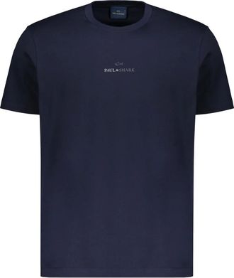 Paul & Shark Paul & Shark, T-Shirts, male, Blue, Size: 2XL Round Neck Short Sleeve T-Shirt