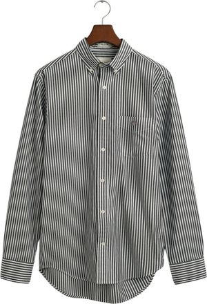 GANT Regular Fit gestreept overhemd - Heren - Casual Overhemden - Zwart - M - Katoen - Overhemden