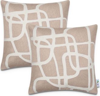 Paco Home Paco Home Funda Coj&iacute;n Decoraci&oacute;n Motivo Escandinavo Juego 2 Fundas Sof&aacute; Decorativo Beige 1, 2pcs-set