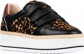 Donald J Pliner Womens Dreamboat Leopard Sneaker In Black Multi