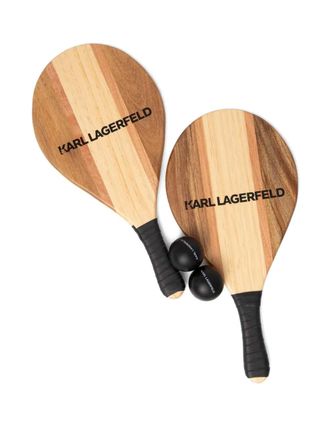Karl Lagerfeld logo-detail racket set - unisex - Wood/Polyurethane/Cotton - One Size - Brown