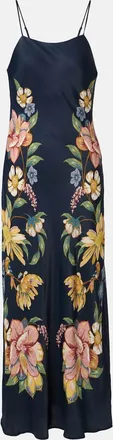 Farm Rio Floral satin maxi dress