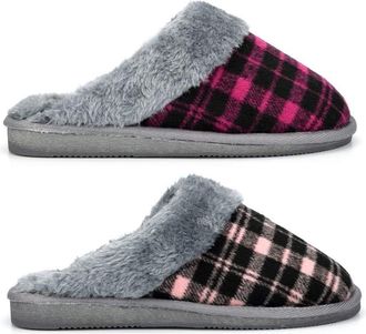 Generic Womens Faux Fur Slippers Size 3 Ladies Faux Fur Slipper Size 4 Mule Slipper Ladies Mule Slippers Slip On Sizes 3-8 Pink/Purple 3 UK