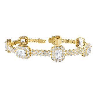 Diamond2Deal 14k Yellow Gold 13 Carat Radiant Cut Lab Grown Diamond Fancy Bangle Bracelet 7