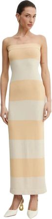 Liviana Conti Strapless gestreept maxijurk - Dames - Kleedjes - Veelkleurig - L - Leer - Kleedjes
