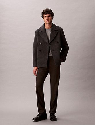 Calvin Klein Peacoat Van Dubbelzijdige Wolmix