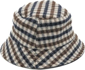 Aquascutum Club Check Bucket Hat - Heren - Hoeden - Veelkleurig - ONE Size - Wol - Accessoires